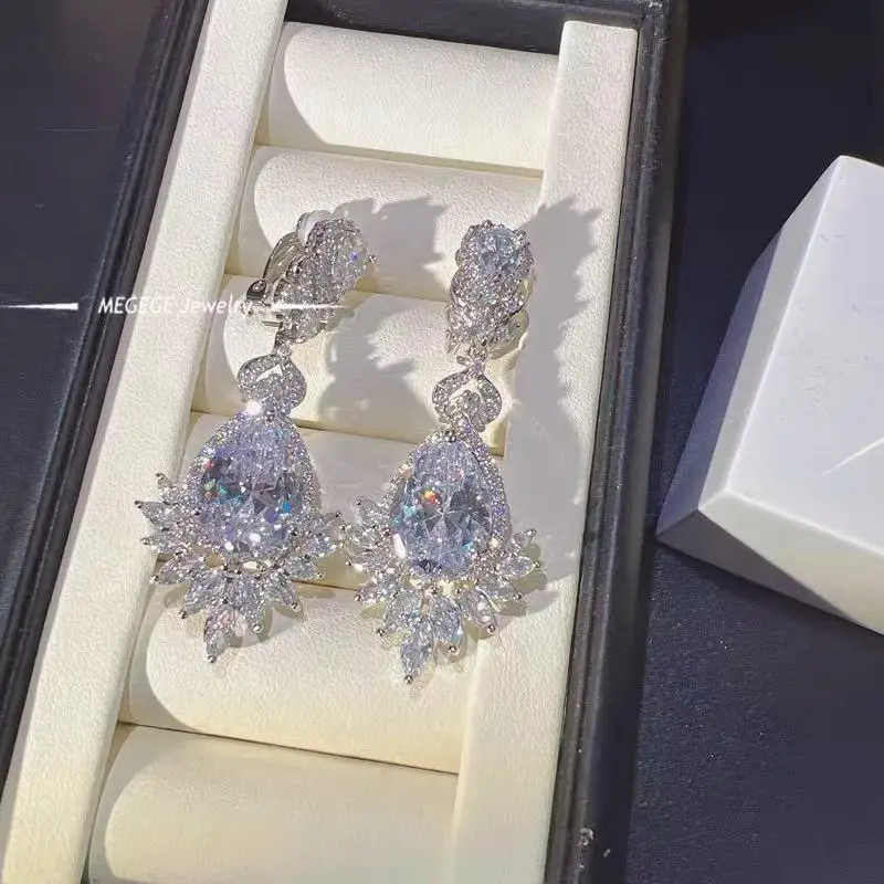 CC Wedding Earring Bridal Set Necklace Drop Earring 925 Silver Needle Fine Jewelry Sets For Women Party Fashion Accessories