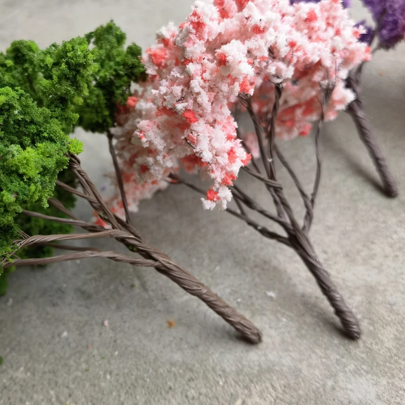 12cm 2pcs model tree wire trunk sakura tree model Train sand table architectural decoration micro landscape