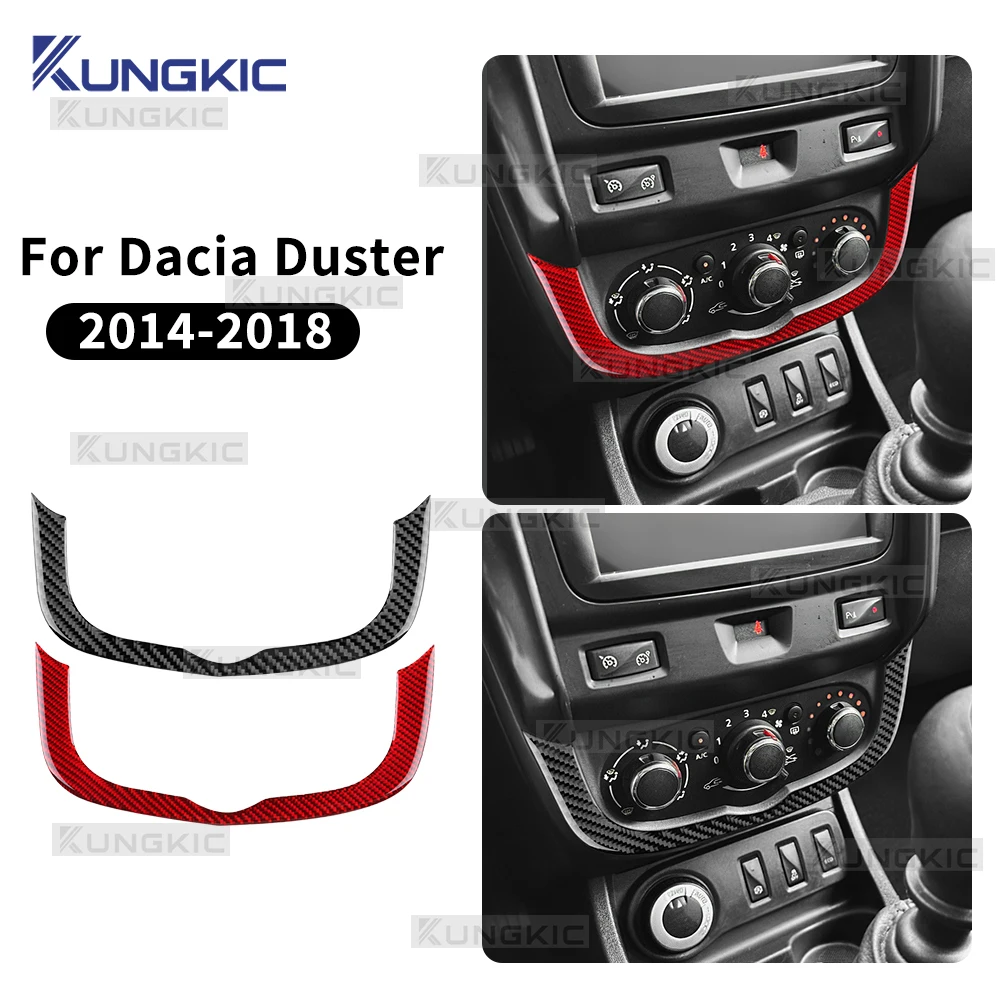 

Настоящая мягкая наклейка из углеродного волокна для Dacia Duster 2014 2015 2016 2017 2018, LHD RHD, автомобильная центральная рамка переменного тока, внутренняя отделка