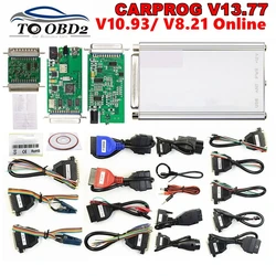 New Release V13.77 CARPROG V8.21 Online Version V10.93 Car ECU Repair Tool Car Prog Perfect Add Authorization 21 Adapters Full