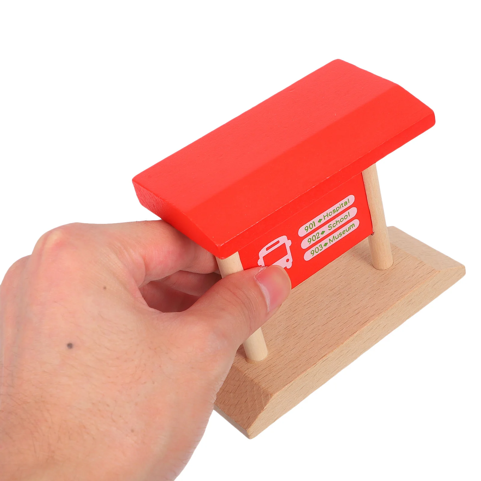 Track Railway Platform Accessories Station Model Toy Children Pretend Train Red Decorative