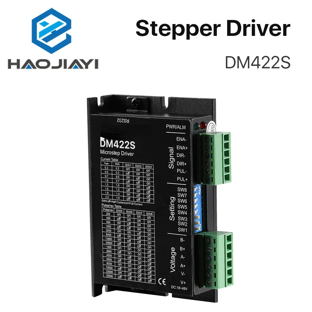 2-Phase Stepper Motor Driver DM422S Nema17 Motor 24-48VDC Voltage Output 0.3-2.2A Current for 2-Phase Motor CNC Machine