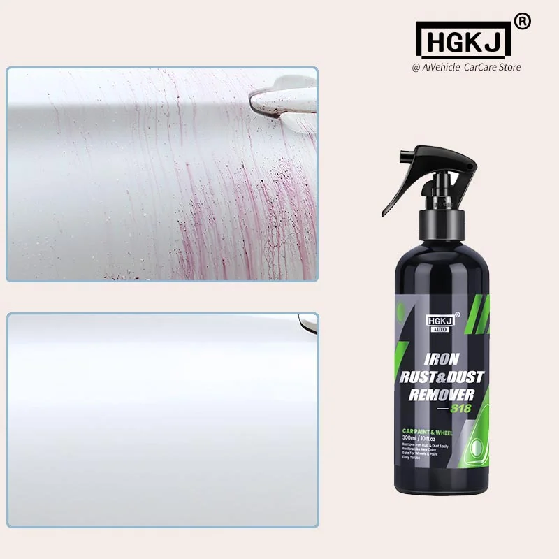 HGKJ Car Paint & Wheel Iron Particles Powder Cleaning Super Rust Dust Remover Spray Metal Surface Defender Auto Rim Cleaner