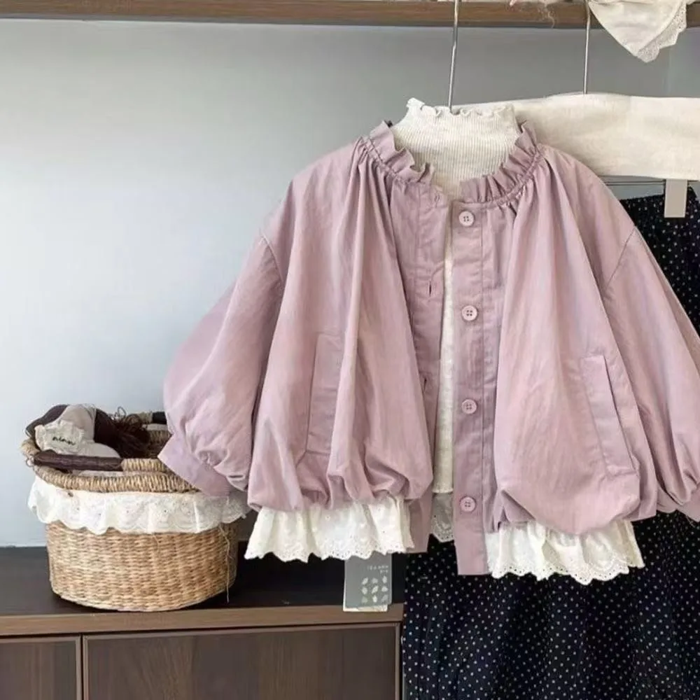 

Children's Girl Baby Coat Spring Autumn New Style Sweet Loose Casual Jacket for Little Girls