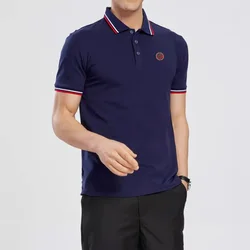 Men's Polo Tops Summer Fashion Business Men Pure Cotton Polo Top Casual Fashion Commuter Versatile Solid Color Men's Tops