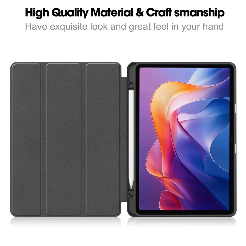 

Чехол для планшета Xiaomi Redmi Pad 2, 11 дюймов с держателем для карандашей, мягкий чехол из искусственной кожи, чехол Funda для Redmi Pad 2 2025, чехол Capa