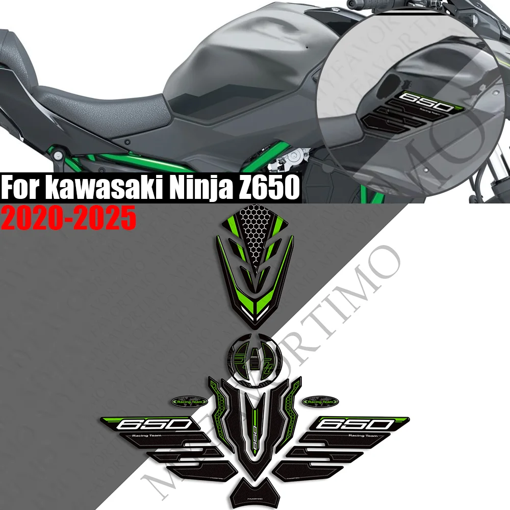 

For kawasaki Ninja Z650 Motorcycle Fuel Tank Pad Stickers TankPad Moto Epoxy resin Decals Accessories NinjaZ650 2020-2025