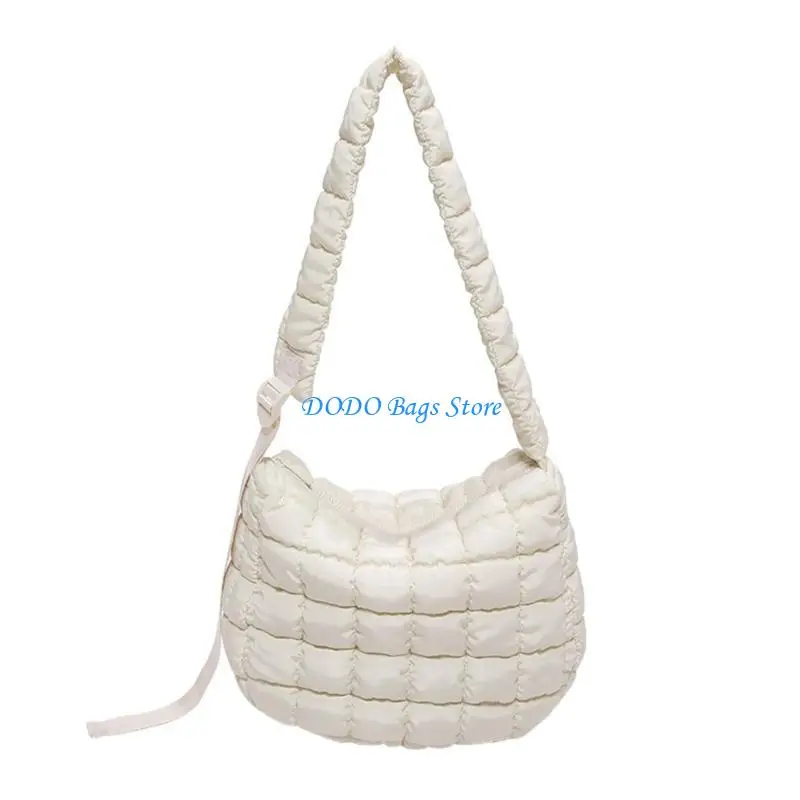 

Trendy Quilted Puffer Shoulder Bag for Work and Casual Shopping Women Pleated Ruched Bubble Cloud Crossbody Bag