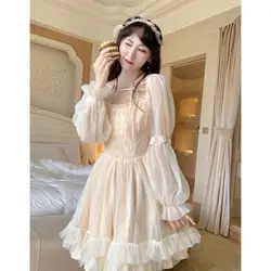 Retro Design New Dress Women's Long Sleeved Early Spring New Item