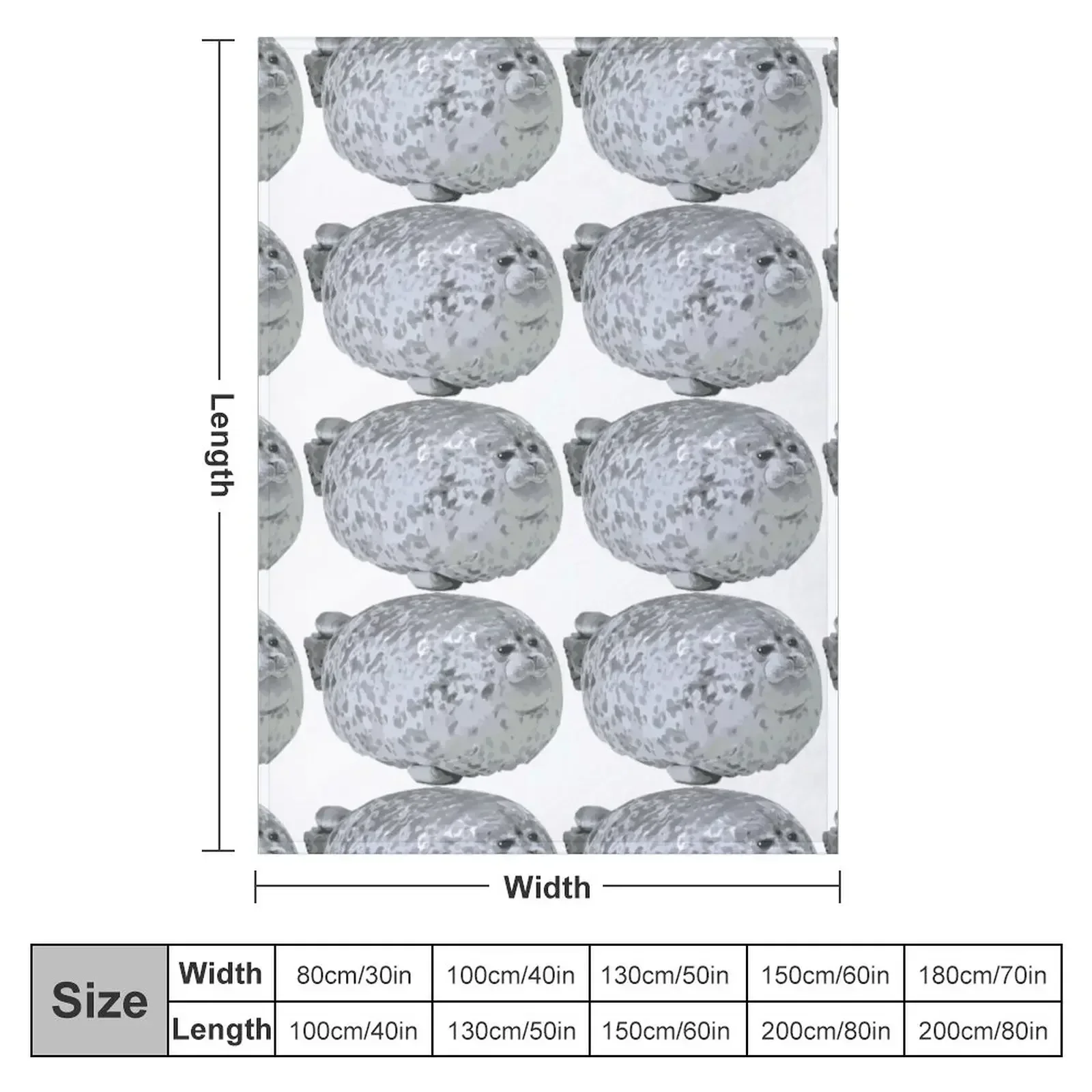 Customize Cute little Chonky Seal Throw Blanket Decorative Sofa Flannel Blankets blankets for beds  throw blanket  picnic blanke