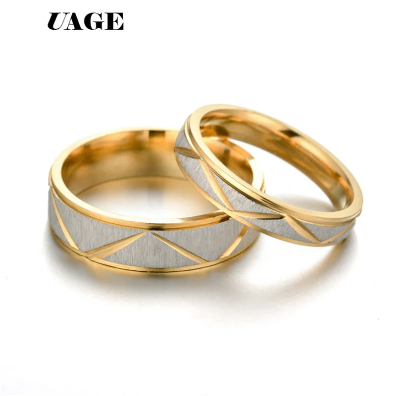 UAGE Simple Couple Titanium Steel Matte Wedding Rings women men\'s jewelry anniversary marriage Best Fashion Gift