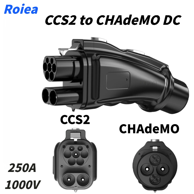 Roiea CCS2 zu CHAdeMO EV-Ladeadapter 250A 1000V 250KW DC Combo 2 Ladeadapter für japanische Elektrofahrzeuge