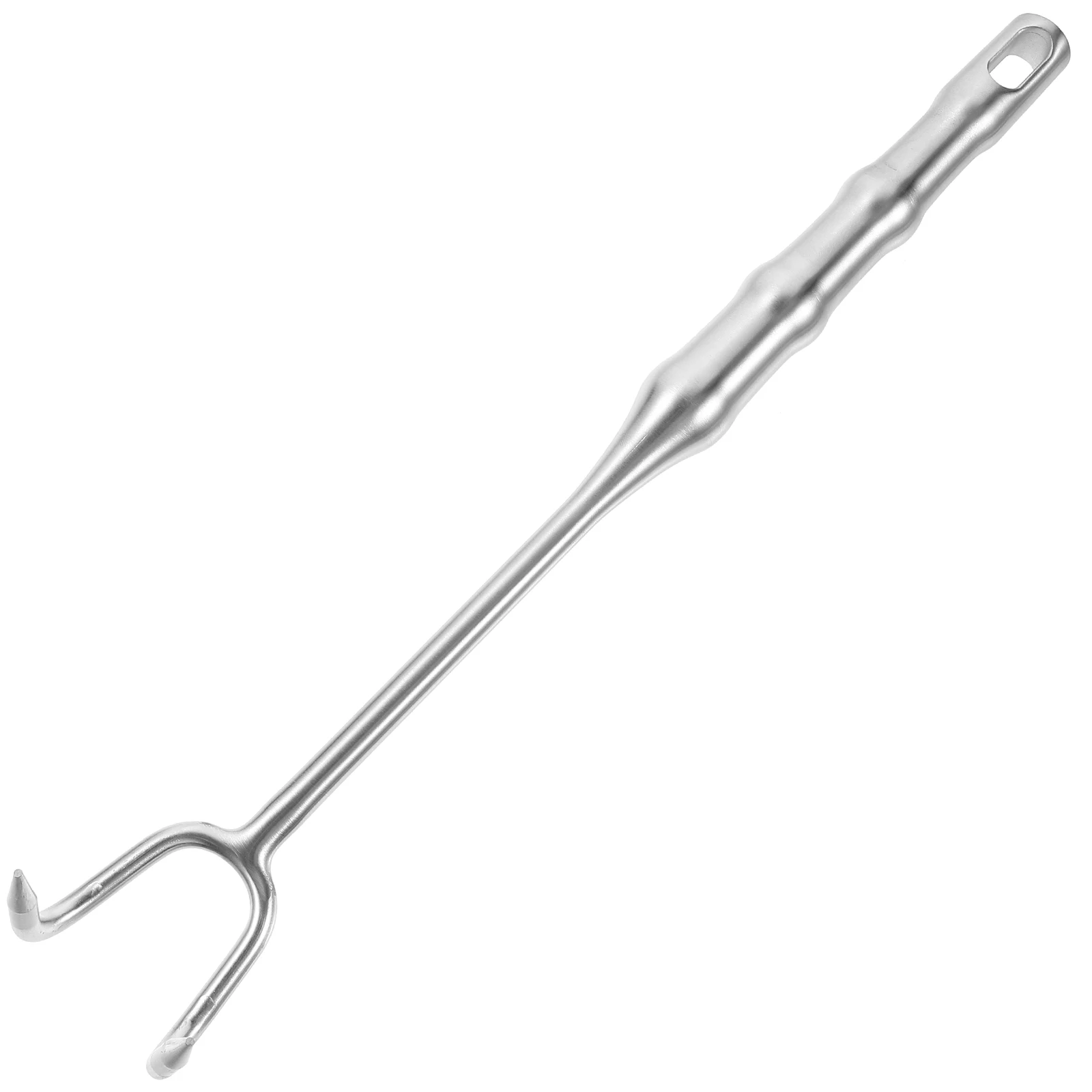 

Stainless Steel Meat Hook Long Handle BBQ Tool Kitchen Utensil Food Turner Practical Picnic Grilling Accessory Easy Clean