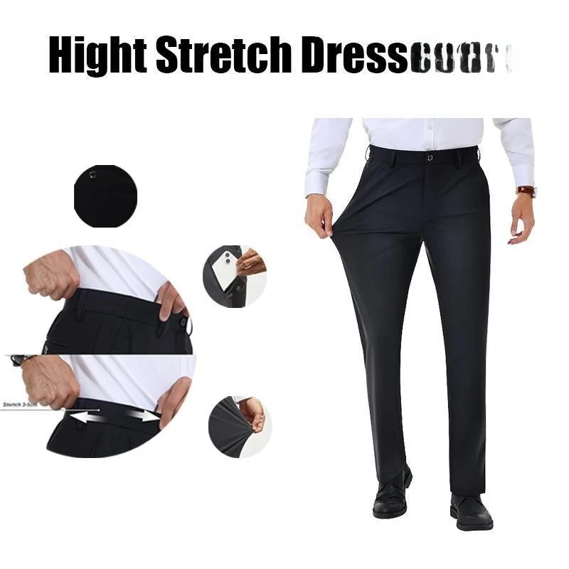 

Ice Silk Straight Leg Pants Men's Casual Trousers Neutral Style Mid-Capacity Size Other Material 100% Spring Season