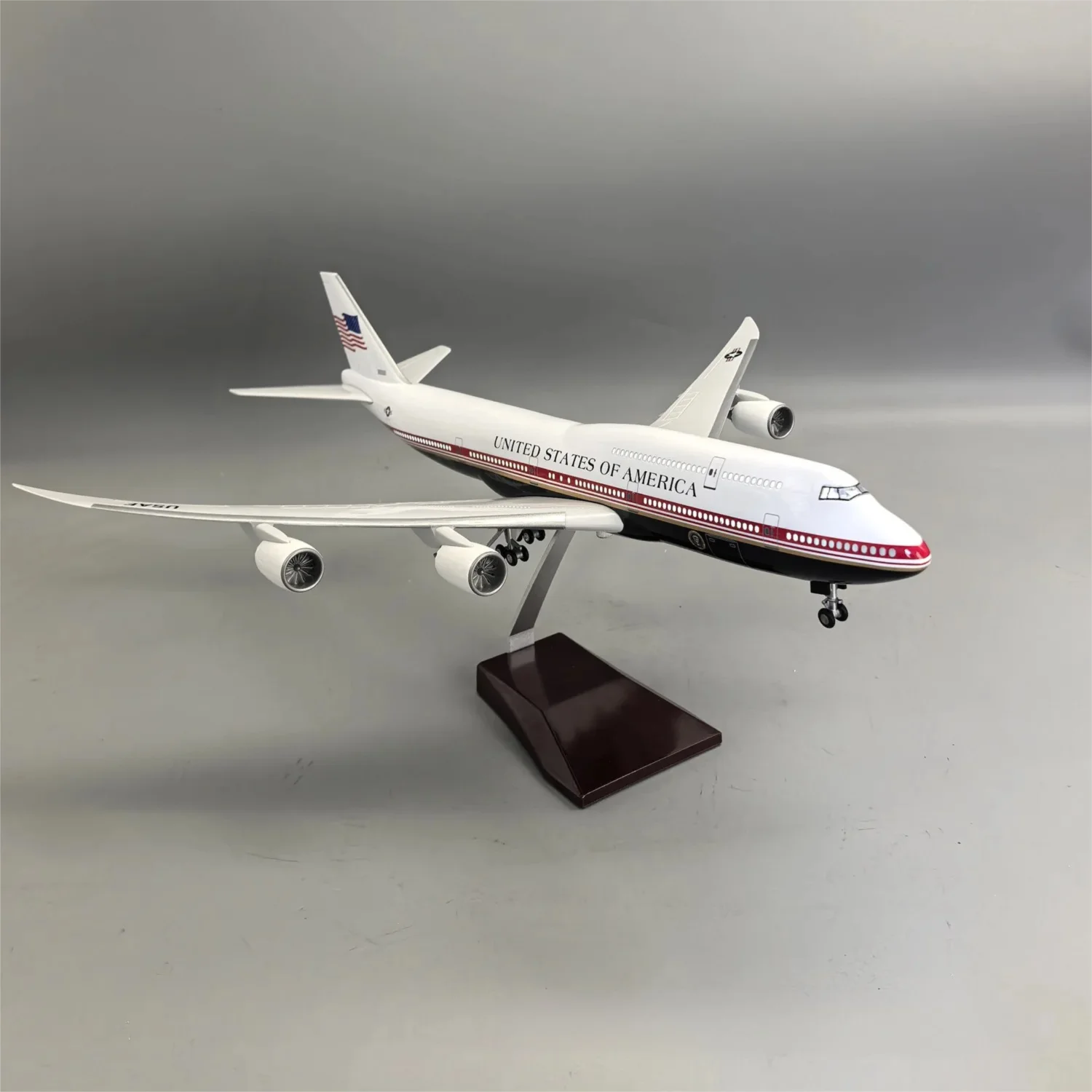47cm Resin Air Force One B747 Aircraft Model Replica 1/150 Scale Airplanes Diecast For Adults Fun Collectible Gift With Stand