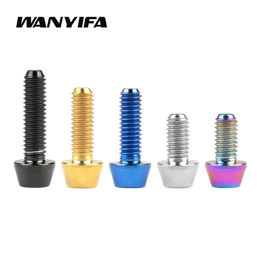 Wanyifa Titanium Bolt Allen Key Taper Head Screw M4 Thumb Shifter Rear/front Derailleur H/L Adjustment Bicycle Screws Accessorie