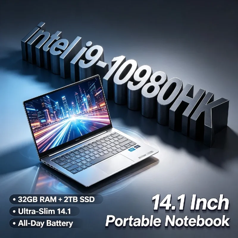 Intel Core i9 10980HK 14.1 Inch Pro Laptop 8C 16T 2.4GHz 5.3GHz Turbo 16MB 45W 32GB RAM 2TB SSD Gaming Office Study Pro