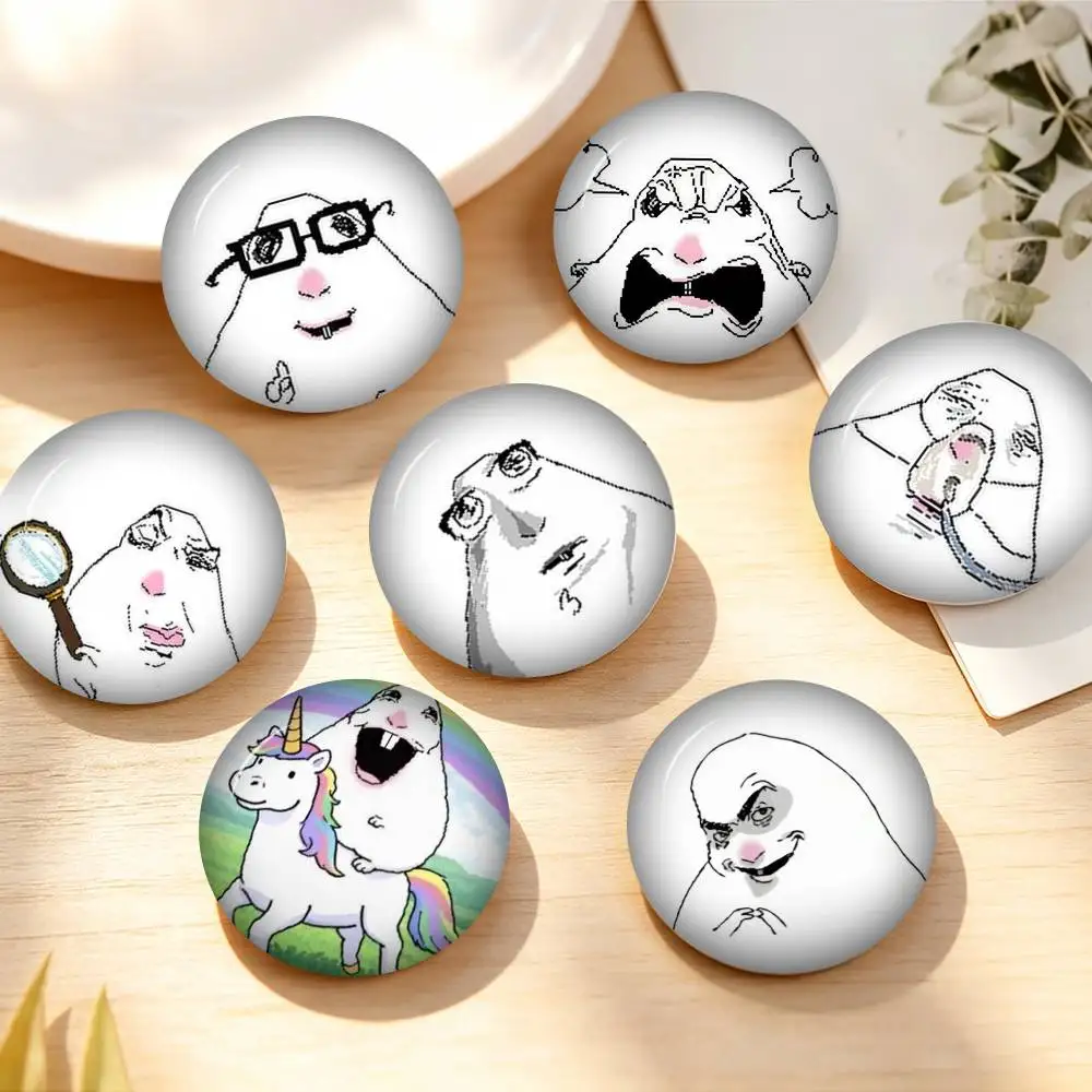 Creative Funny Hamster Meme Cartoon Button Brooch Funny Cute Lapel Badges Backpack Jewelry Gifts Custom