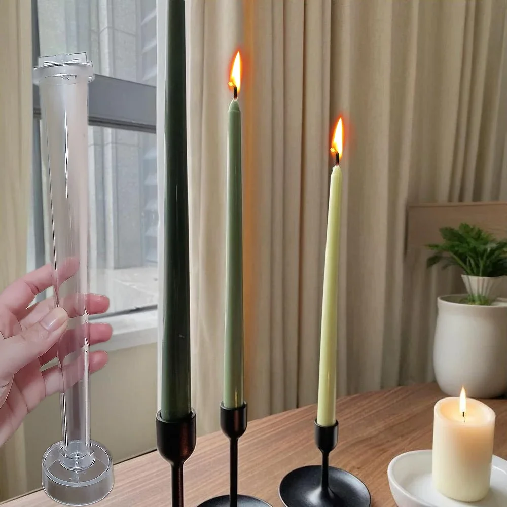Multiple Sizes Taper Acrylic Candle Mold DIY Pillar Plastic Mould Wedding Candlestick Molds Making Tool Candlelight Dinner Decor