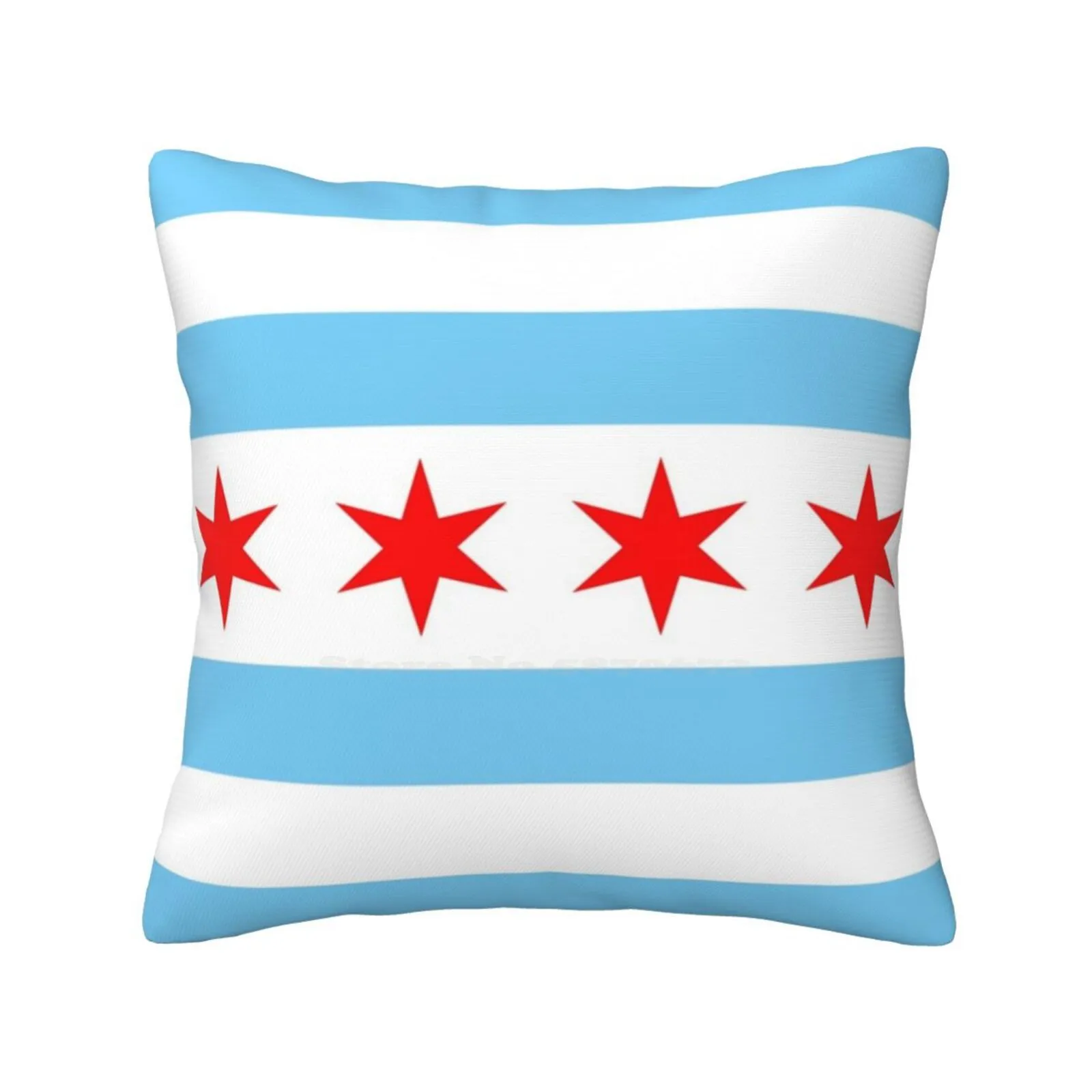 Chicago Flag Pillow Cover Hug Pillowcase Chicago Flag Basic Blue White Red Stars Stripes Illinois Municipal City