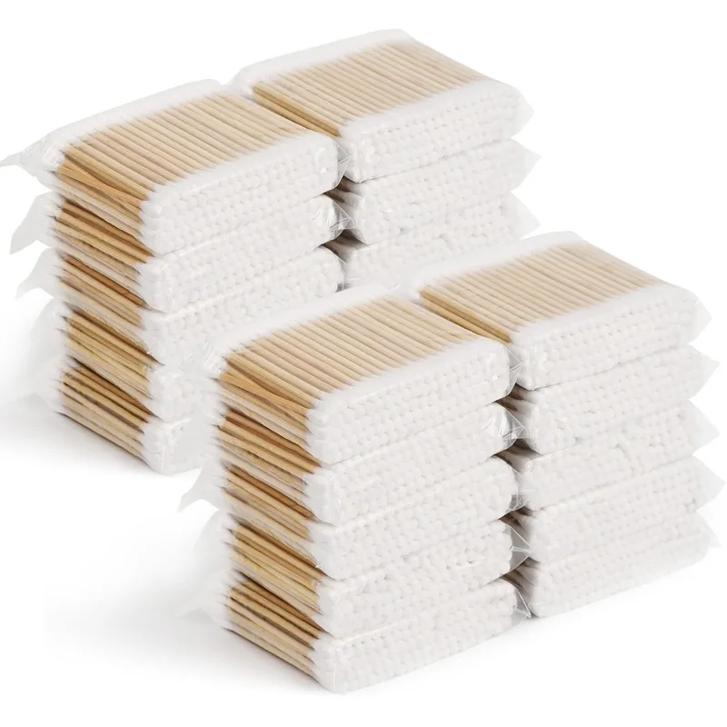 100/300/500PCS Round Headed Cotton Swabs Double Round Headed Cleaning Cotton Swabs  Bamboo Sticks Cosmetic Nail Makeup Tools