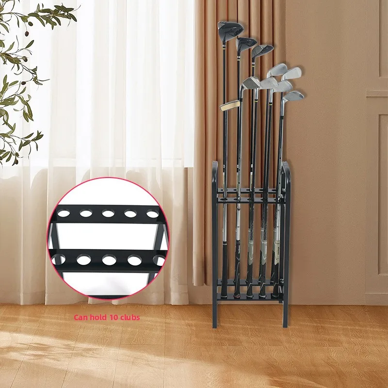 Golf Club Rack 10-Hole Shaft Position Multi-Functional Display Stand for Golf Course Practice Range