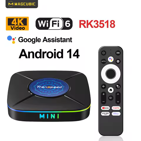 Transpeed K8 ATV Android14 HDR10+ TV BOX RK3518 With Voice Assistant TV Apps Wifi6 Quad Core Cortex A53 Support 4K Video BT5.0
