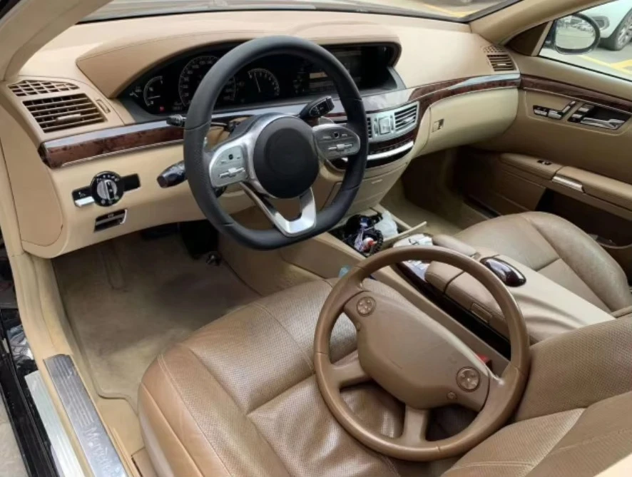 S-Class Upgraded Leather Car Steering Wheel Retrofit with Disc for Comfort and Style