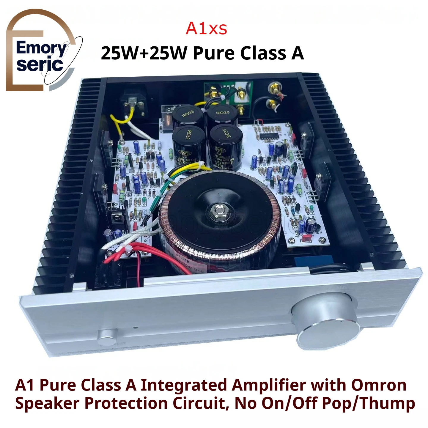 

25W+25W A1xs Pure Class A Integrated Amplifier, Based on UK Musical Fidelity A1 Circuit, HiFi Amp with ON Semi Transistors