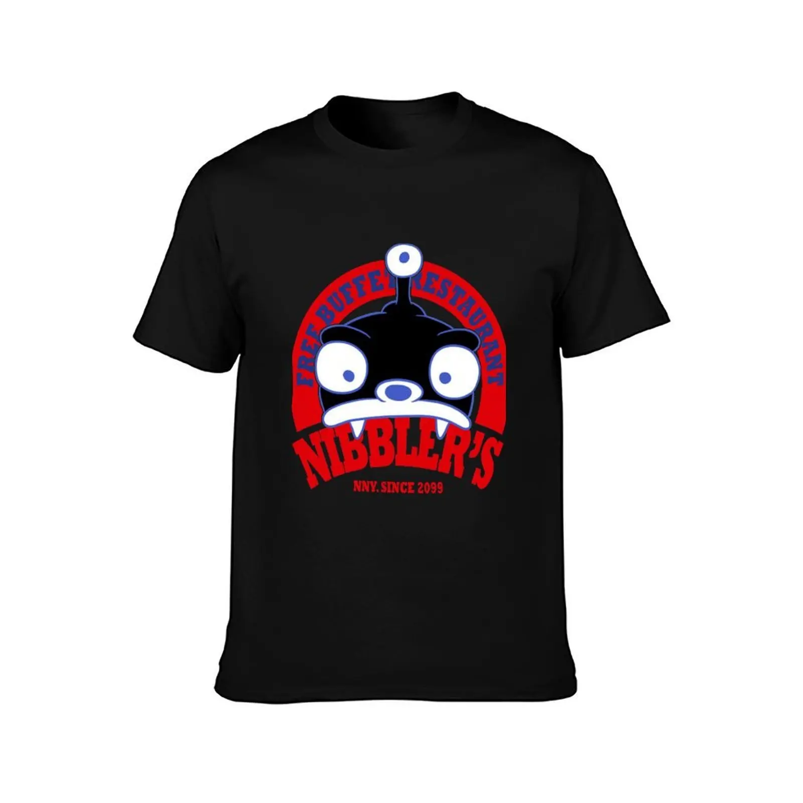 Nibblers Free Buffet Restaurant T-Shirt, Summer Casual Cotton Tee, Oversized Streetwear Tops, Vintage Graphic Print, 100% Cotton