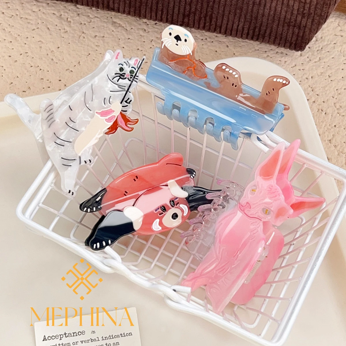 

MEPHINA Animal Series Hair Claw Clips Creative Hair Claws Cute Hair Clips Cat Hair Pins Classy Hair Claws Accessories for Women