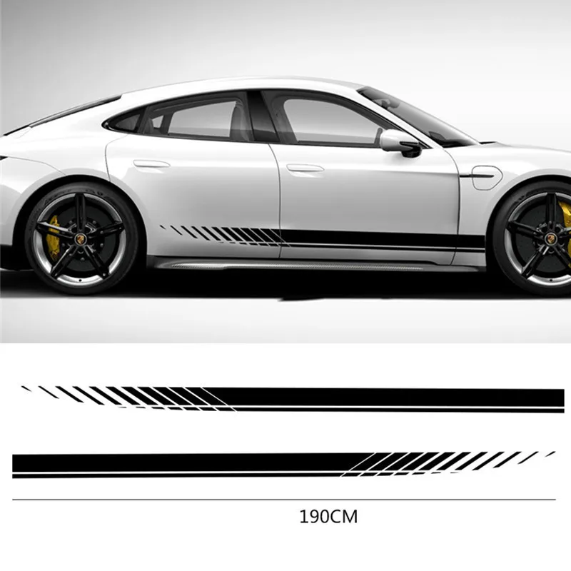 Car Side Bodyl Decal Sticker Long Stripe Racing Sports Vinyl Styling Decals Tape Waterproof Vinyls Car Side Stickers