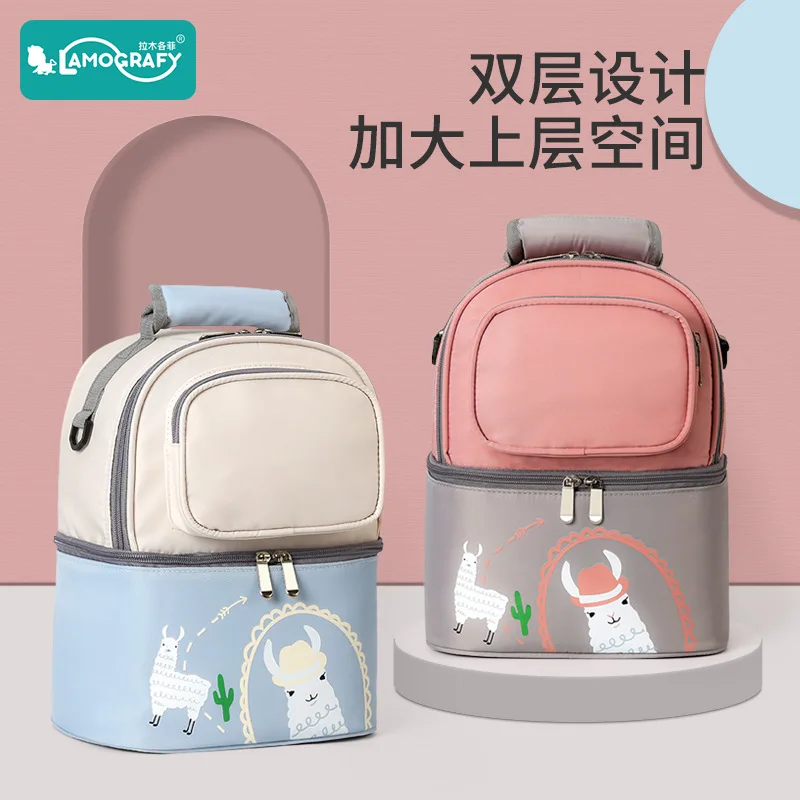 

2-in-1 Large Capacity Waterproof Diaper Bag for Baby Insulated Pocket Multi-Functional Baby Changing Bag Travel Nursery Tote