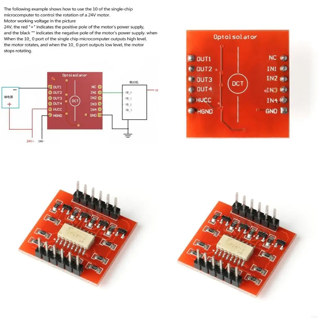 193A Useful 4-Ways Opto-isolator IC Module Electronic High Low Level Expansion Board Chips Power Accessories
