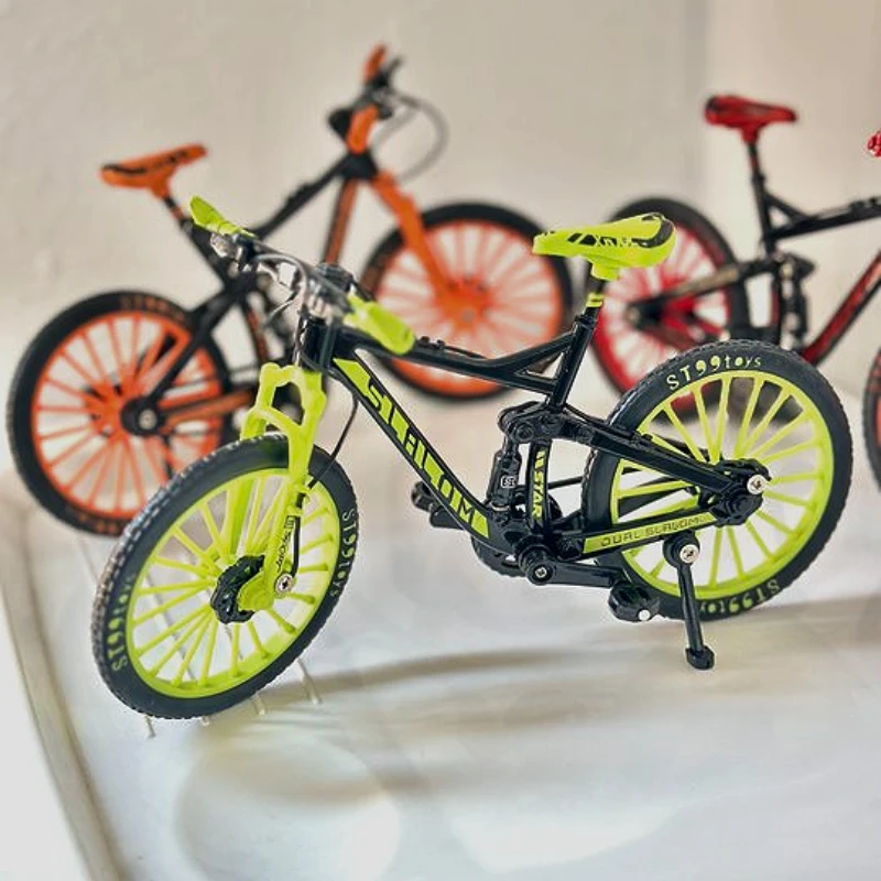 1:8 Mini Toys Model Alloy Bicycle Die-casting Mountain Bike Finger Simulation Metal Bike Collection Gifts Boys toys