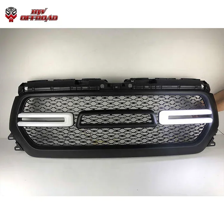 New Car Grills Front Hood Bumper Grill with LED Running Light For Ram1500 2019+