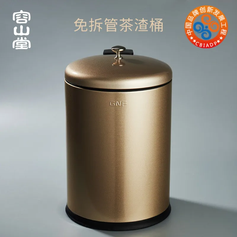 Stainless Steel Tea Residue Barrel Detachable Tube Tea Bucket Household Waste Water Bucket with Strainer Tea Barrel Water Tank