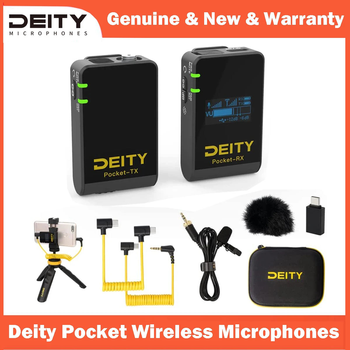 

Deity Pocket Wireless Microphones 2.4GHz Lavalier OLED Display for Vlog Video Interview YouTube Facebook DSLR Camera Smartphone