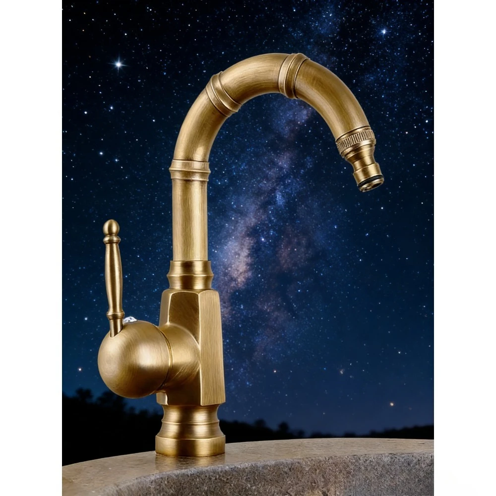 

Courtyard antifreeze all-copper faucet single cold model suitable for stone washbasin retro laundry pool