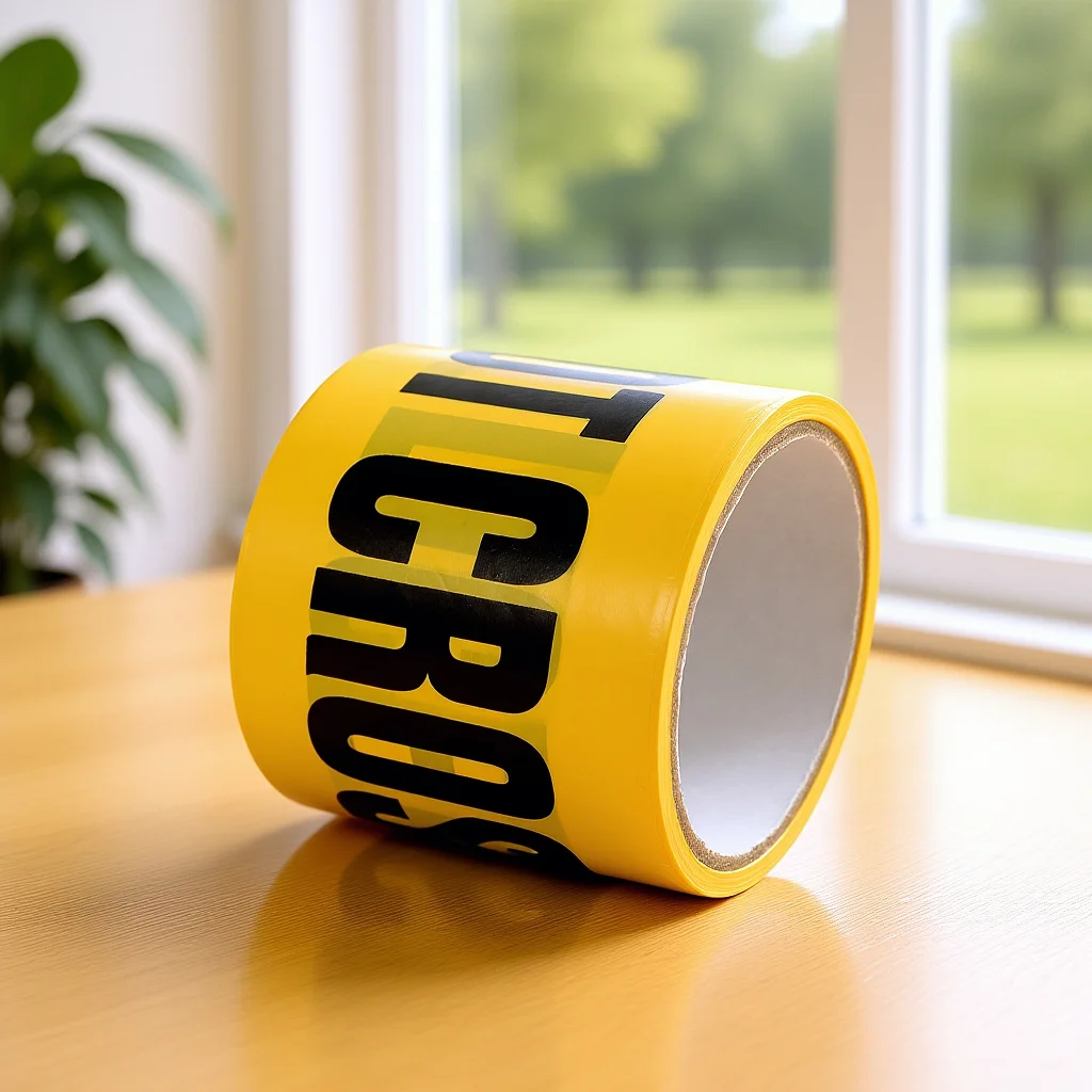 شريط أمان متين من مادة PVC لمشهد جريمة البناء وحفلات الهالوين وخط تحذير المتراس للسلامة المرورية