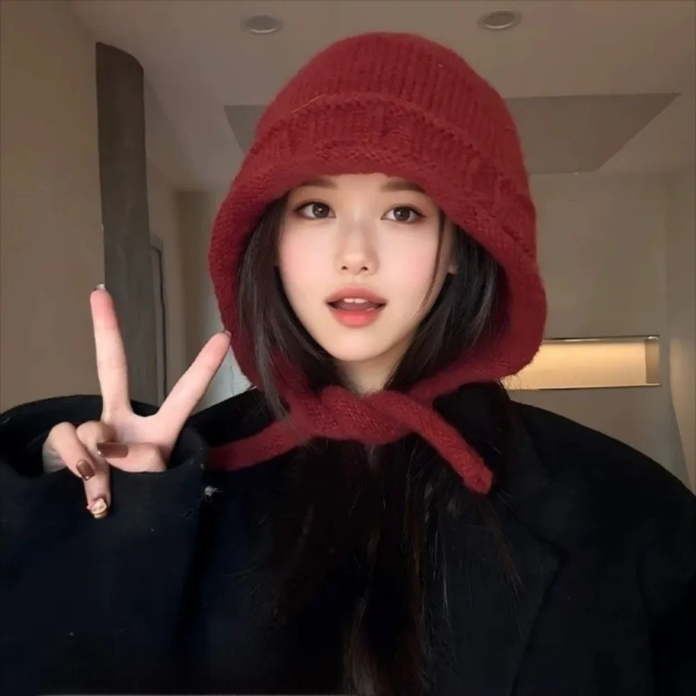 أنيق دافئ حزام متماسكة قبعة سميكة لينة الصوفية قبعة كلاسيكية ملزمة قبعة صغيرة محبوكة نزهات #4