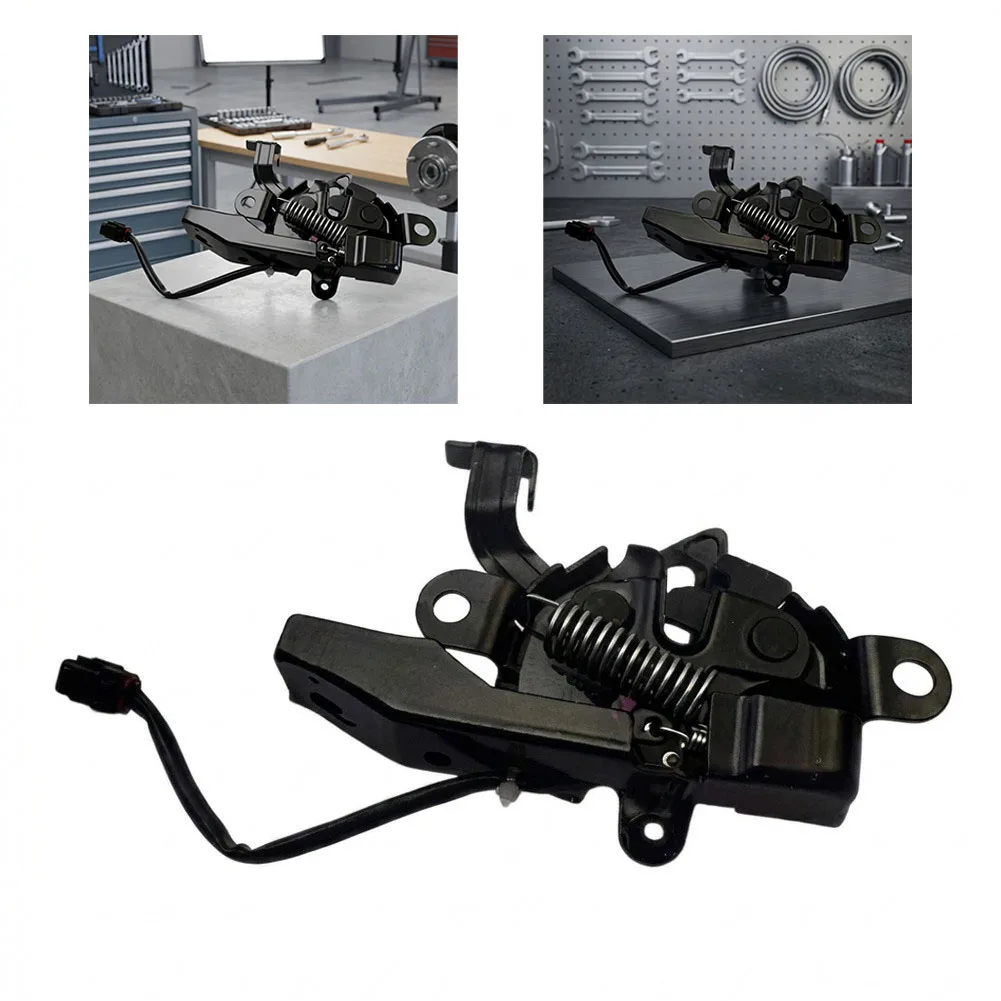 For Daily Driving Black Hood Lock Car Hood Lock Long Lasting Direct Replacement High Durability Easy Installation