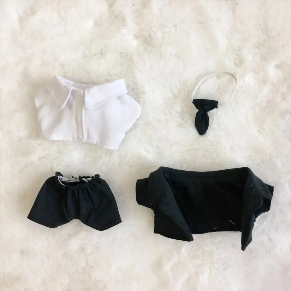 Business Suit Outfit For 10cm Regular Body Doll Solid Color Lapel Coat Shirt Tie Trousers Formal Full Set Doll Clothes