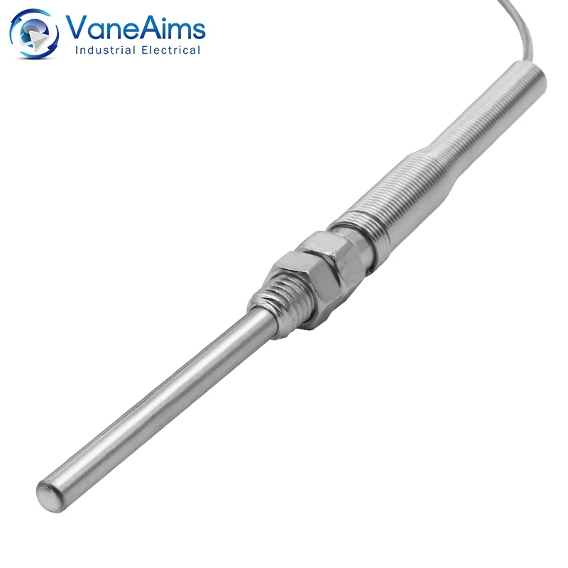 1m 2m 3m 4m 5m PT100 Temperature sensor Type K J M8 Thread 50mm 100mm 150mm 200mm Compression Spring Probe Thermocouple VaneAims