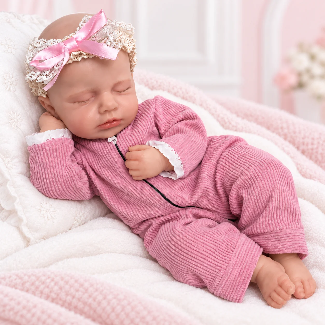 20 Inch Reborn Baby Doll Full Body Silicone Soft Realistic Newborn Girl Doll for Adult Collectors Birthday Gift and Display