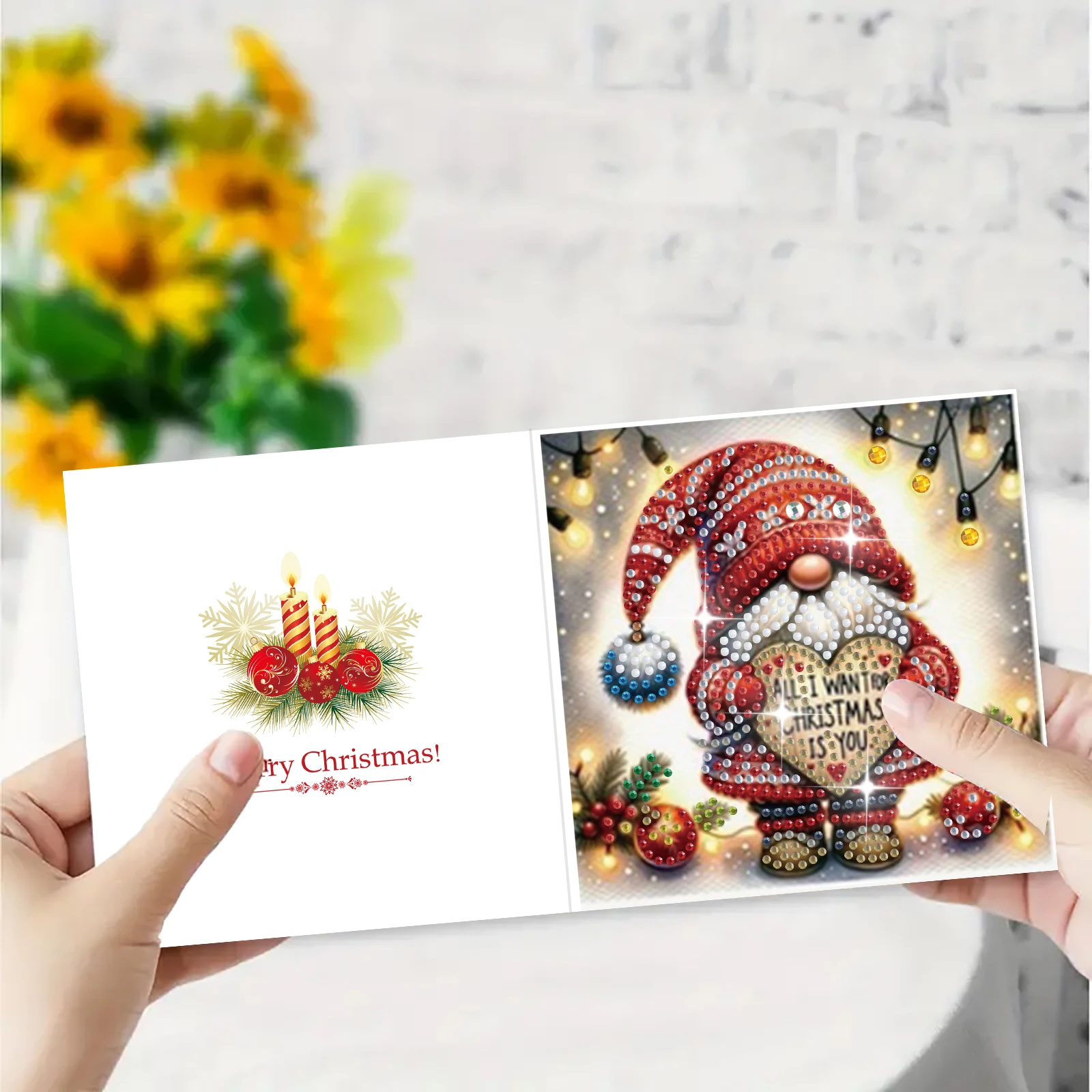 6-piece DIY diamond painting set Christmas lame theme greeting card, blessings and wishes, unique design