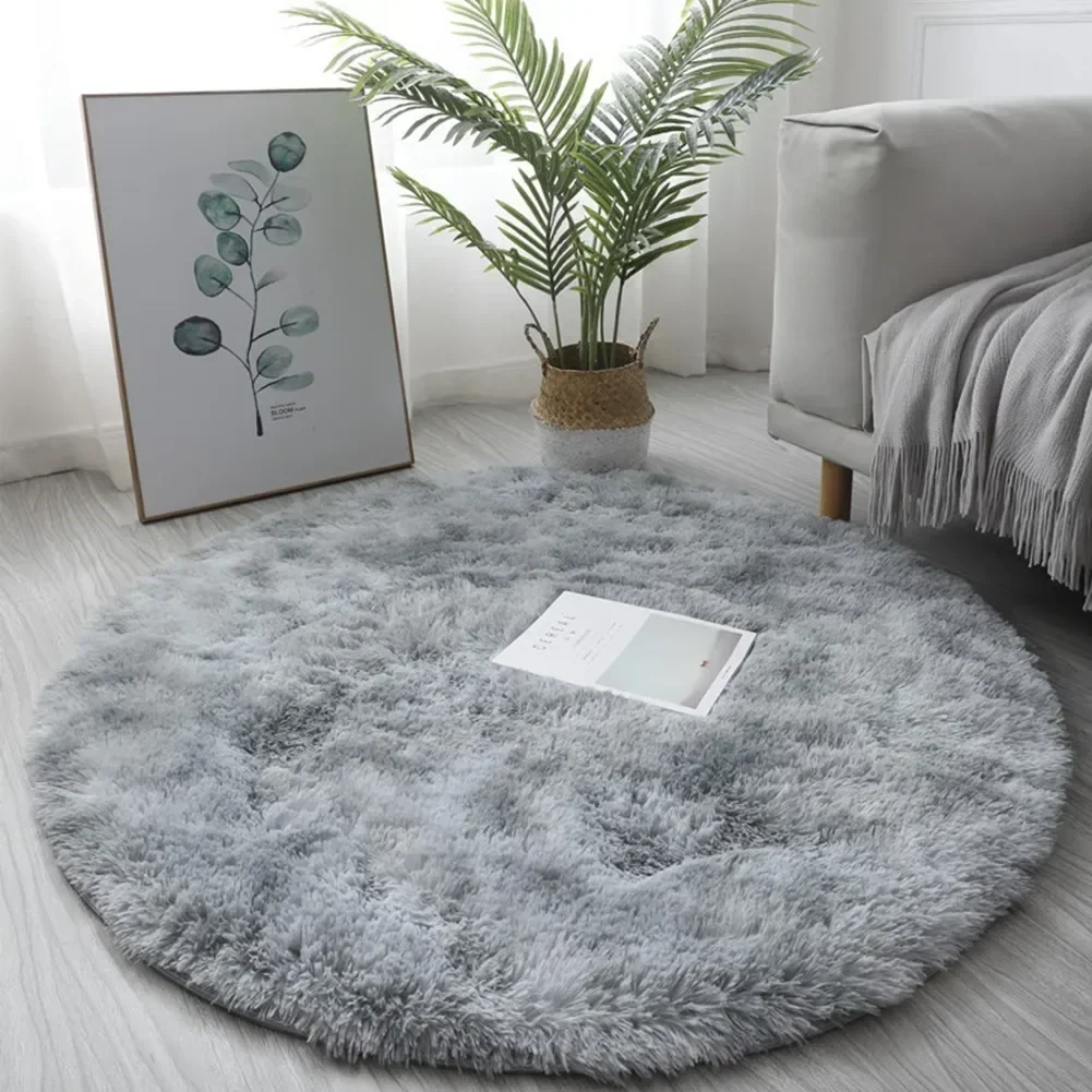 Circle Round Shaggy Rug Living Room Bedroom Carpet Floor Mat Anti-Skid