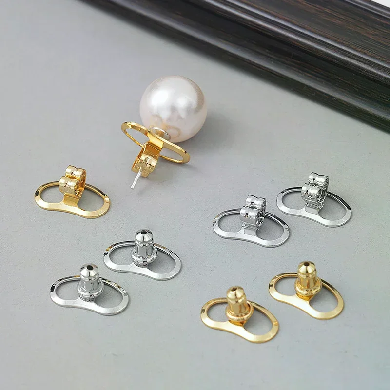 2Pcs Earring Lifters For Heavy Studs Secure Ear Back Stoppers Prevent Earrings From Tilting Plum Blossom Ear Plug Caps Accessor
