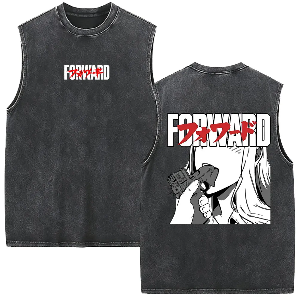 Forward Observations Group Vintage Washed Tank Tops Skeleton Streetwear Men Women Retro Rock Oversized Sleeveless Vest T-shirt