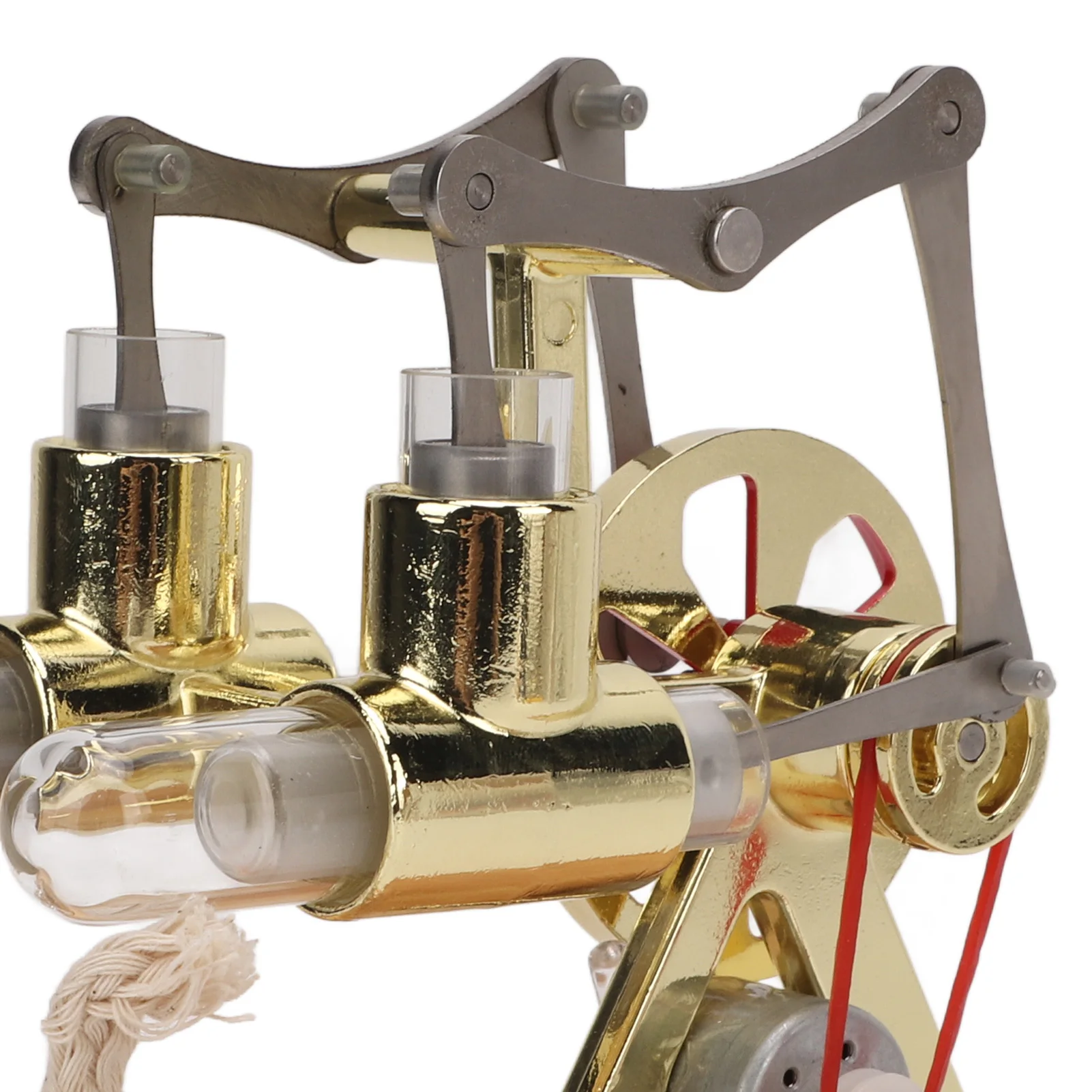 Stirling Engine Model Low Noise Low Pollution Golden Two Cylinder Balance Stirling Engine Model Kit for Classroom for Children